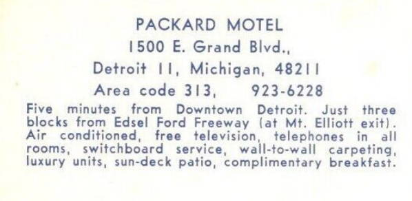 Packard Motel - Old Postcard (newer photo)